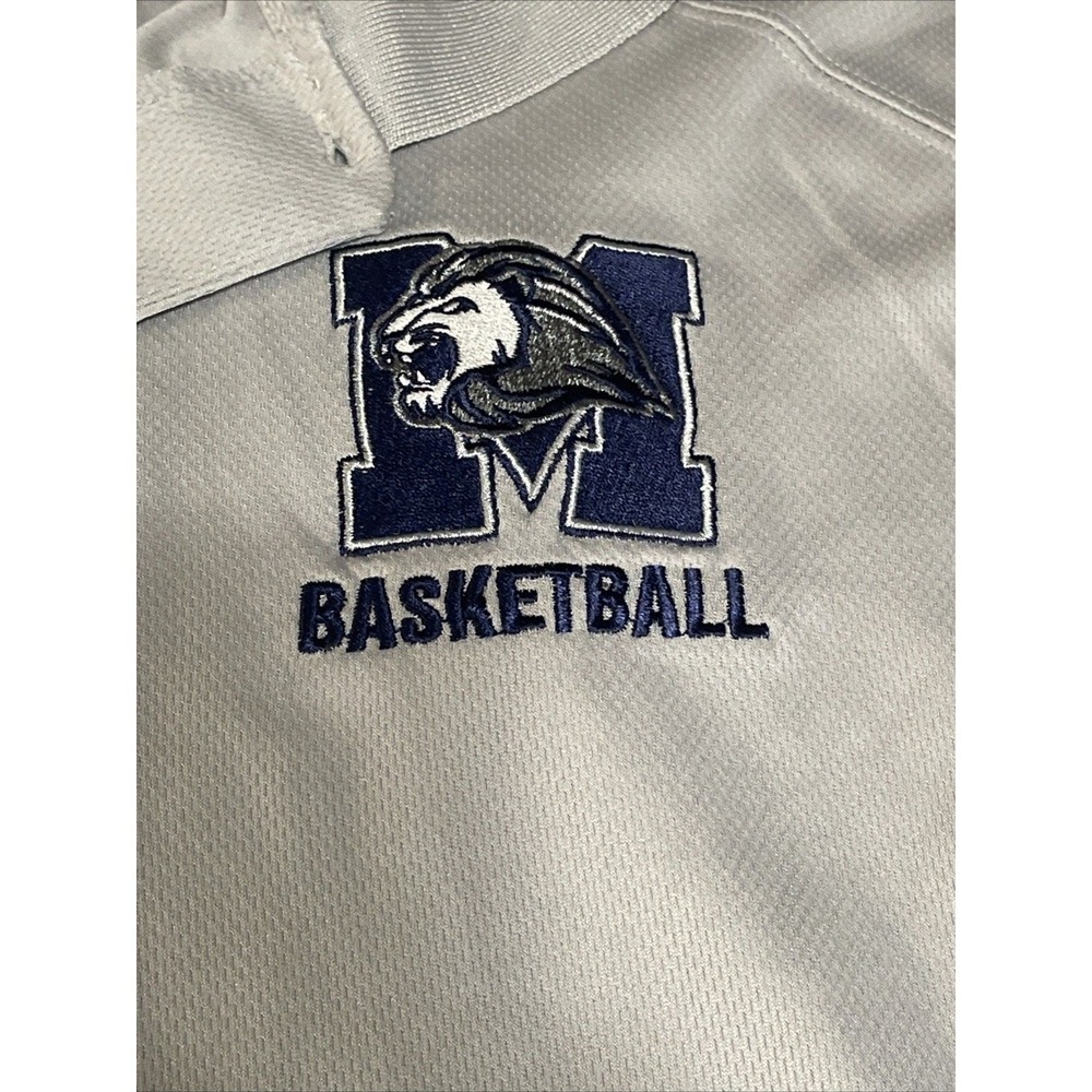 C2 Sport Basketball Polo Shirt Mens Large Gray Excellent Lion Mascot Embroidered - Picture 2 of 4